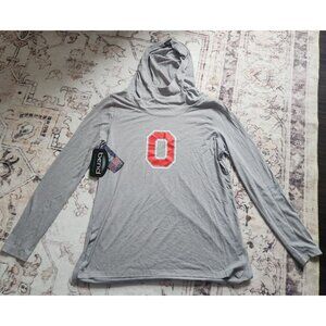 Bend Women's Sz. L Grey Ohio State University Long Sleeve Hooded Shirt NWT